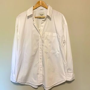 Abercrombie oversized white button down shirt